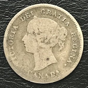 1871 Canadian five cents silver