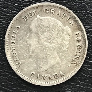 1888 five cents Canada silver