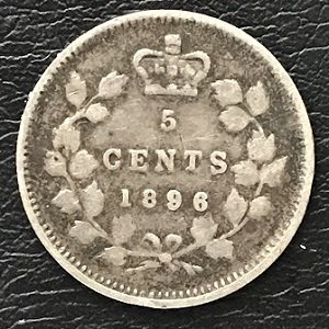 1896 Canada 5 cents
