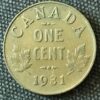 1931 penny Canada