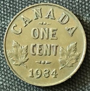 1934 Canadian Penny