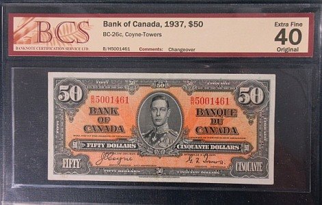 1937 Bank of Canada $50 1937