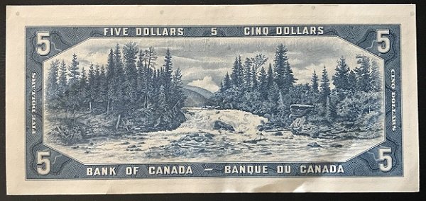 1954 $5 Canada banknote