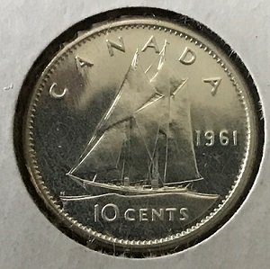 1961 dime canada