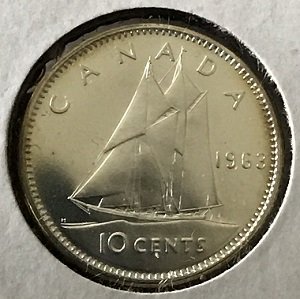 1963 Canadian Silver dime