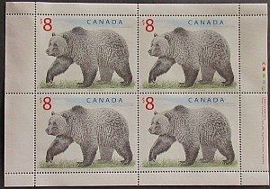 $8 Mint Canadian Stamp Grizzly