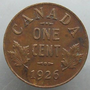 1926 1 Cent Canada KEY