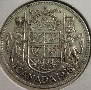 1938 Canada 50 Cents silver