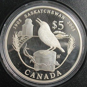 Saskatchewan Centennial $5 coin Canada