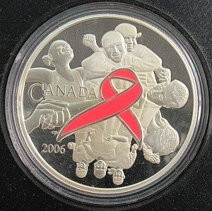 2006 silver cancer pink ribbon coin
